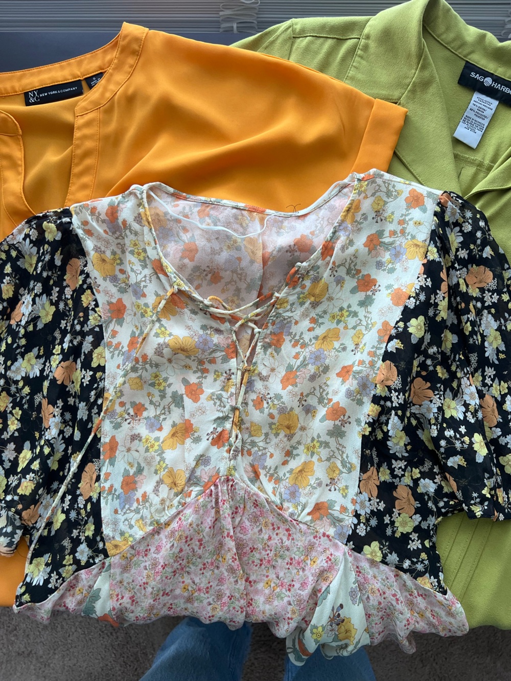 ✨ Bundle of 3 Bright Business Casual Tops – Size Medium ✨
